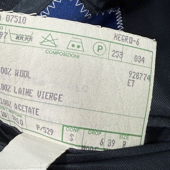 Vtg Ungaro Uomo Blazer Jacket Men 39R Black Wool Two Button Gruppo GFD Italy 90s - Picture 8 of 16